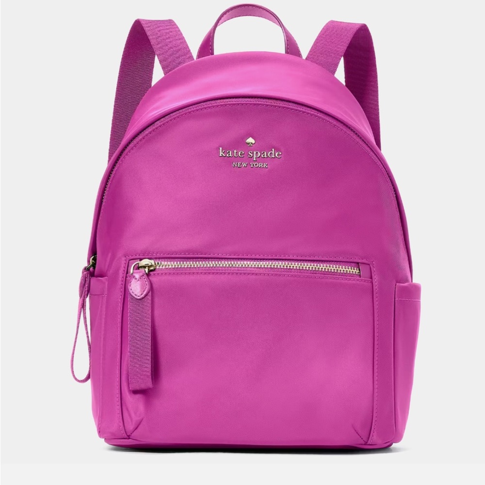 New NWT Kate Spade Chelsea Medium Backpack Nylon Baja Rose
